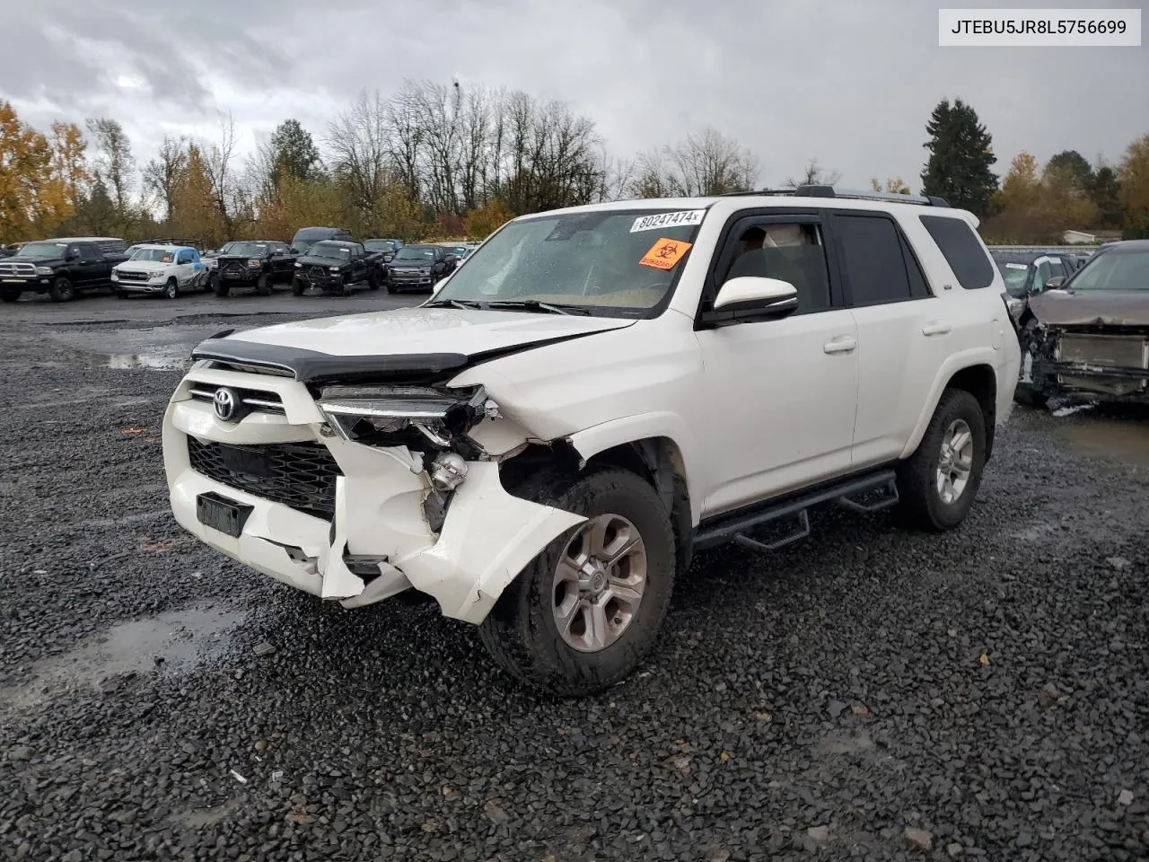 2020 Toyota 4Runner Sr5/Sr5 Premium VIN: JTEBU5JR8L5756699 Lot: 80247474