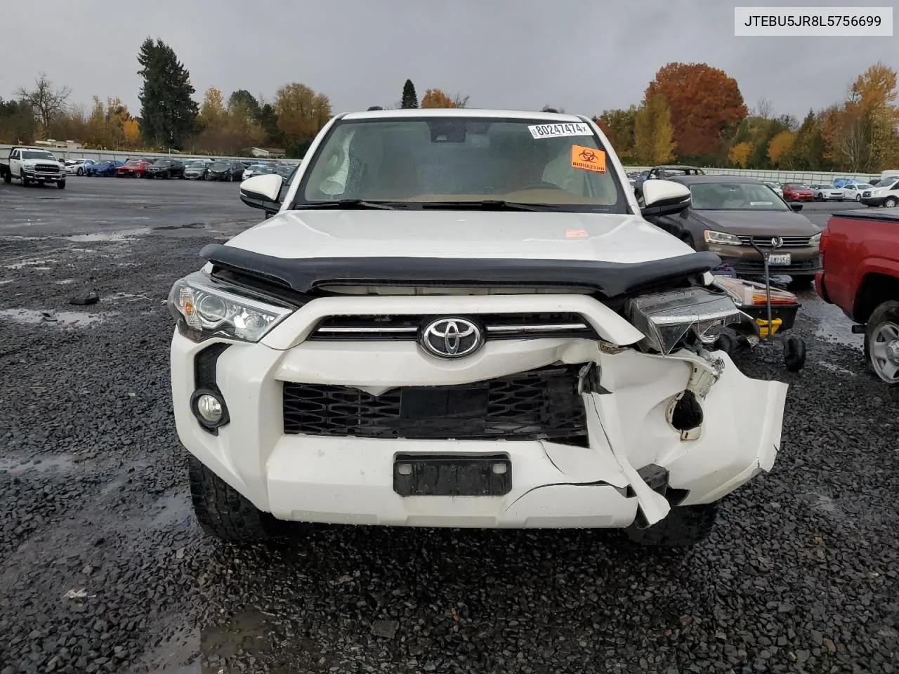 2020 Toyota 4Runner Sr5/Sr5 Premium VIN: JTEBU5JR8L5756699 Lot: 80247474