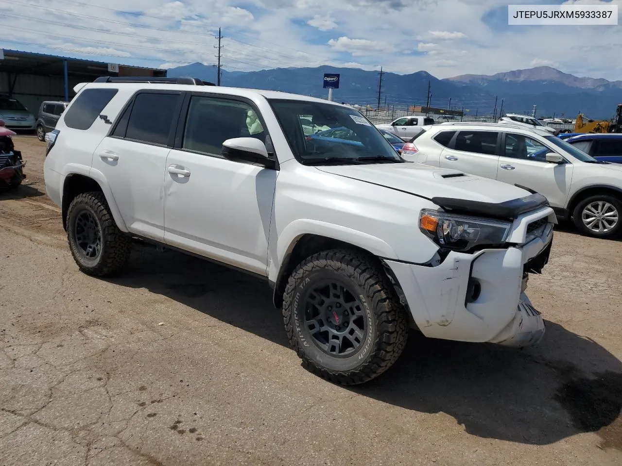 JTEPU5JRXM5933387 2021 Toyota 4Runner Sr5/Sr5 Premium