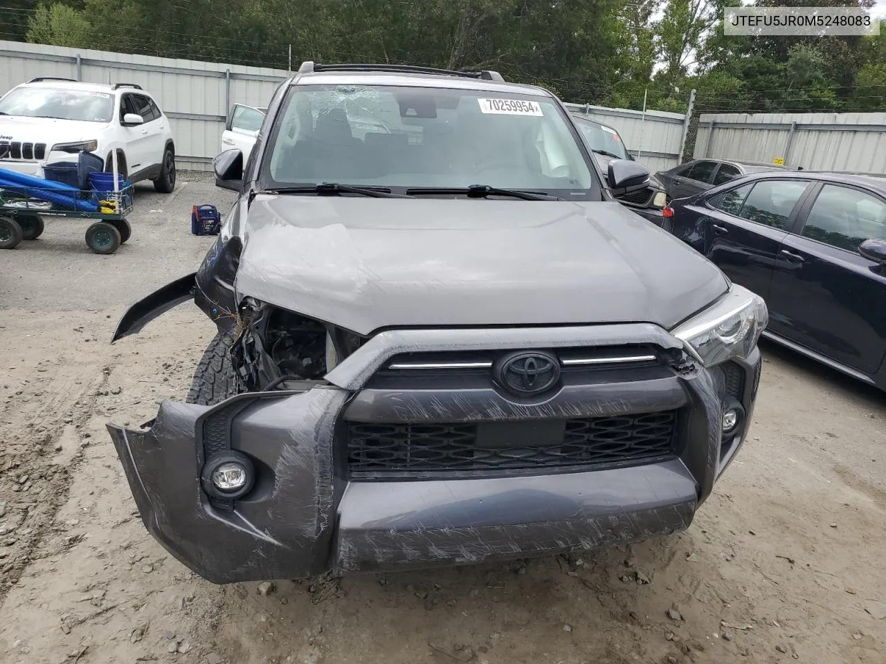 2021 Toyota 4Runner Sr5 VIN: JTEFU5JR0M5248083 Lot: 70259954