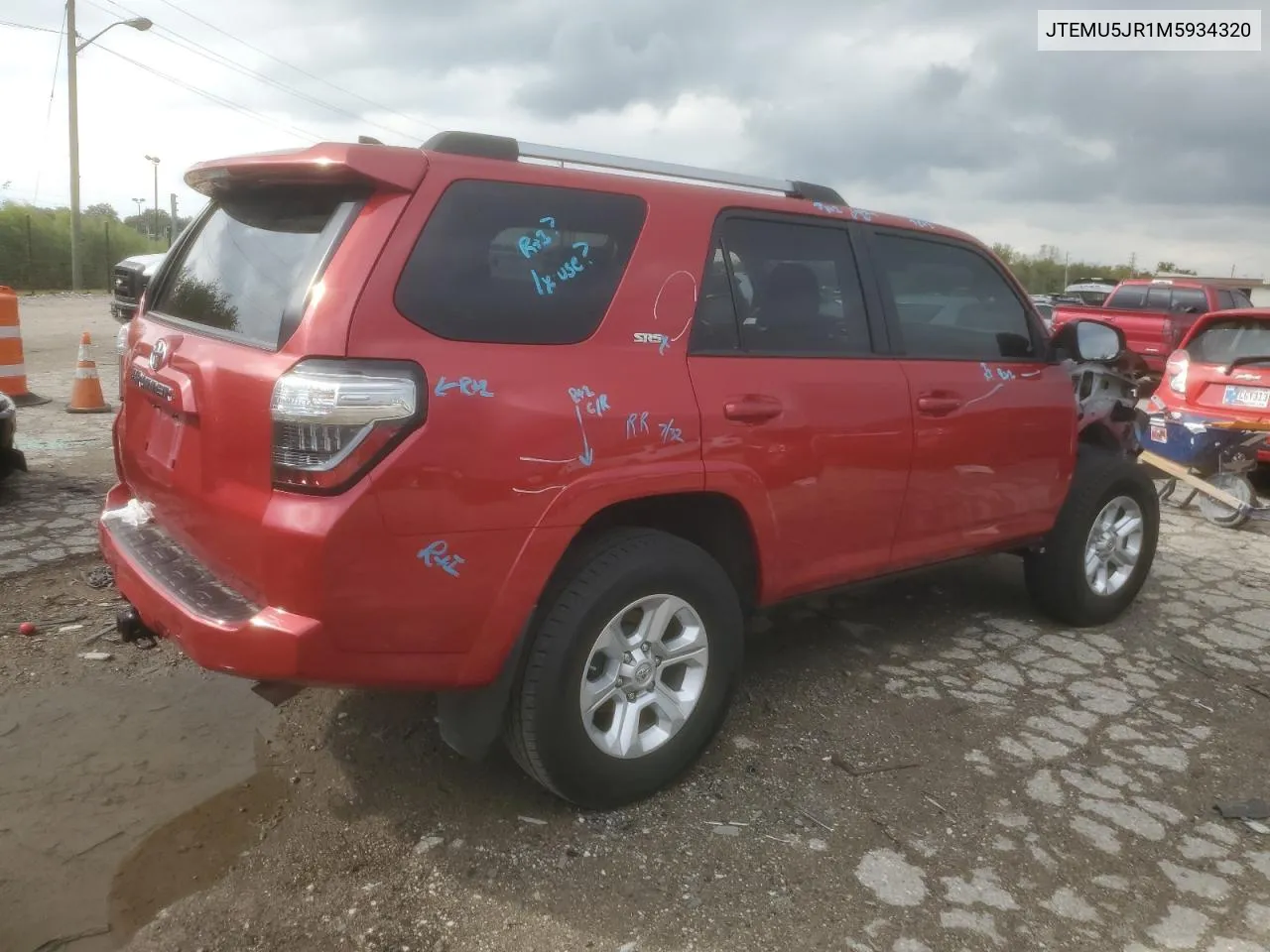 2021 Toyota 4Runner Sr5/Sr5 Premium VIN: JTEMU5JR1M5934320 Lot: 73223714