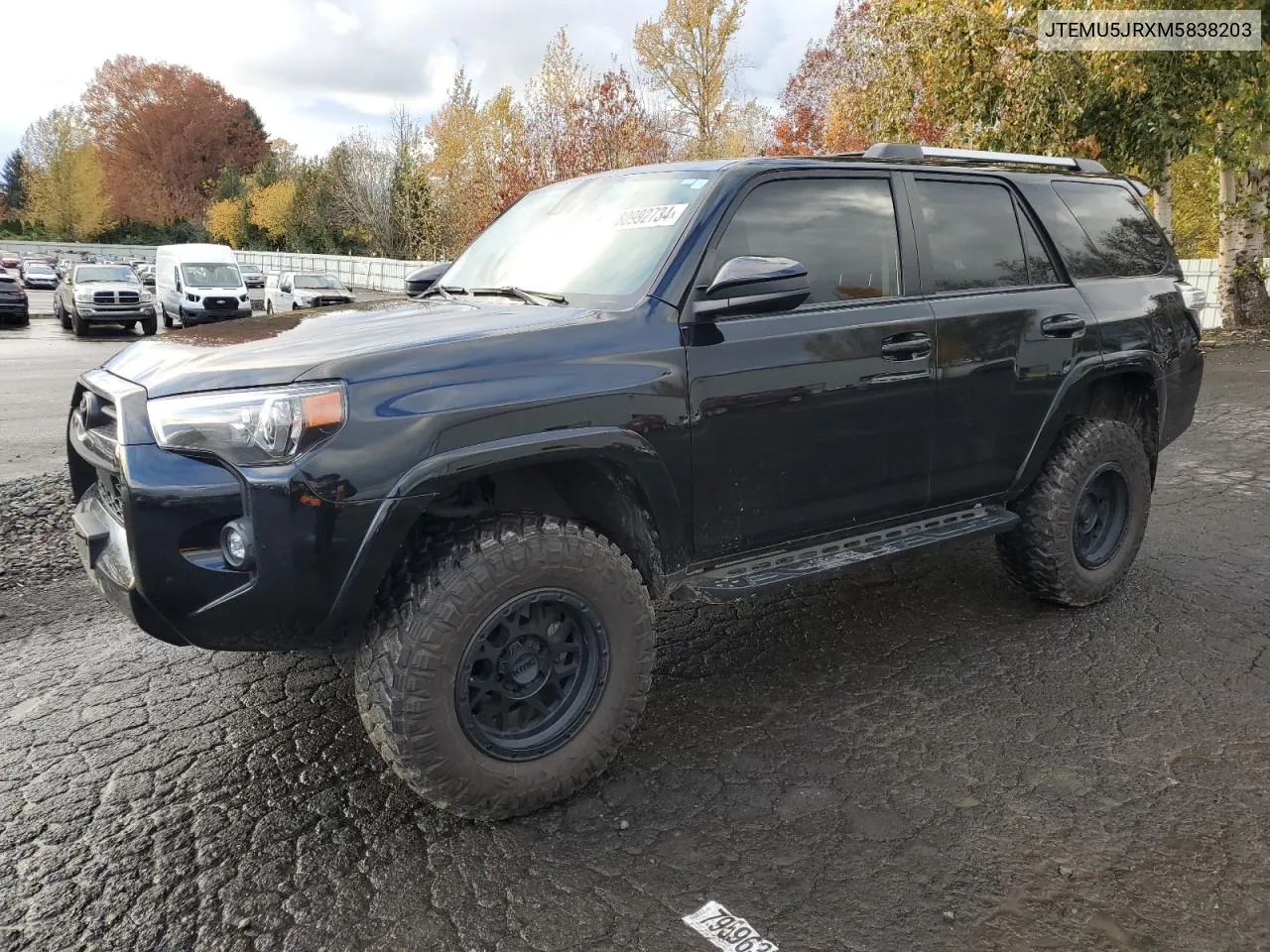 2021 Toyota 4Runner Sr5/Sr5 Premium VIN: JTEMU5JRXM5838203 Lot: 80992734