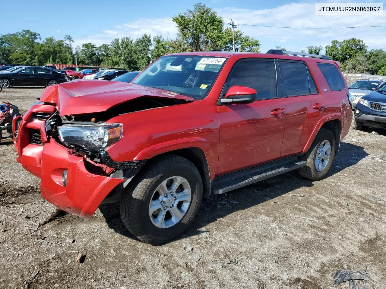 2022 Toyota 4Runner Sr5/Sr5 Premium VIN: JTEMU5JR2N6063097 Lot: 67853764