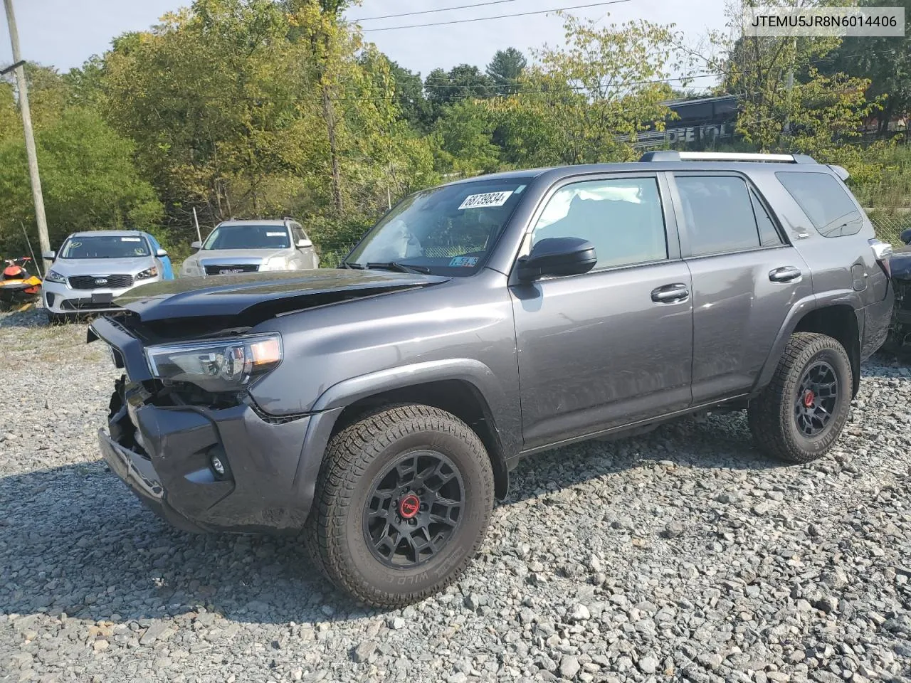 2022 Toyota 4Runner Sr5/Sr5 Premium VIN: JTEMU5JR8N6014406 Lot: 68739834