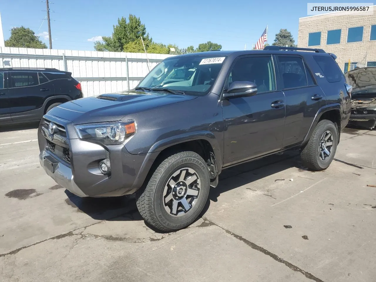 2022 Toyota 4Runner Sr5 Premium VIN: JTERU5JR0N5996587 Lot: 72767074