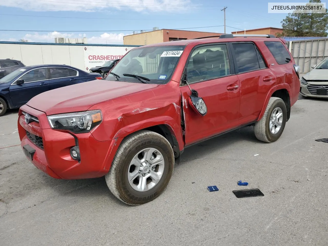 2022 Toyota 4Runner Sr5 VIN: JTEEU5JR0N5258187 Lot: 76174434