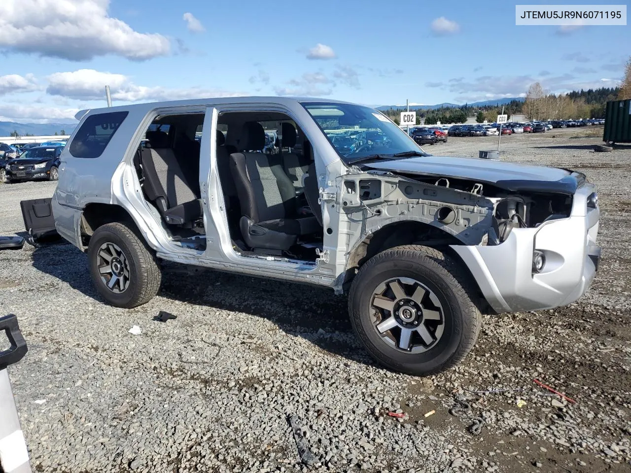 2022 Toyota 4Runner Sr5/Sr5 Premium VIN: JTEMU5JR9N6071195 Lot: 77997424