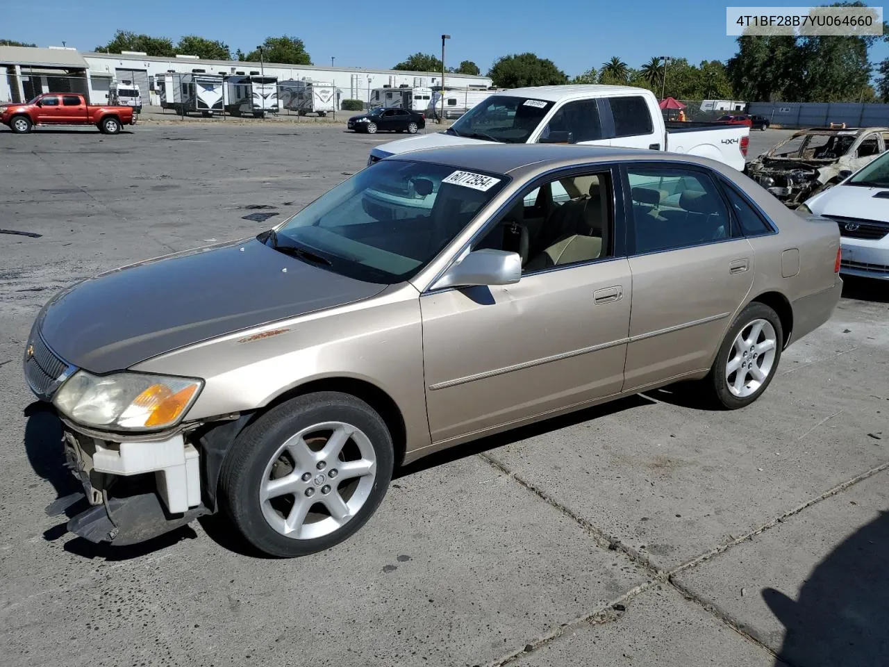 2000 Toyota Avalon Xl VIN: 4T1BF28B7YU064660 Lot: 60772954