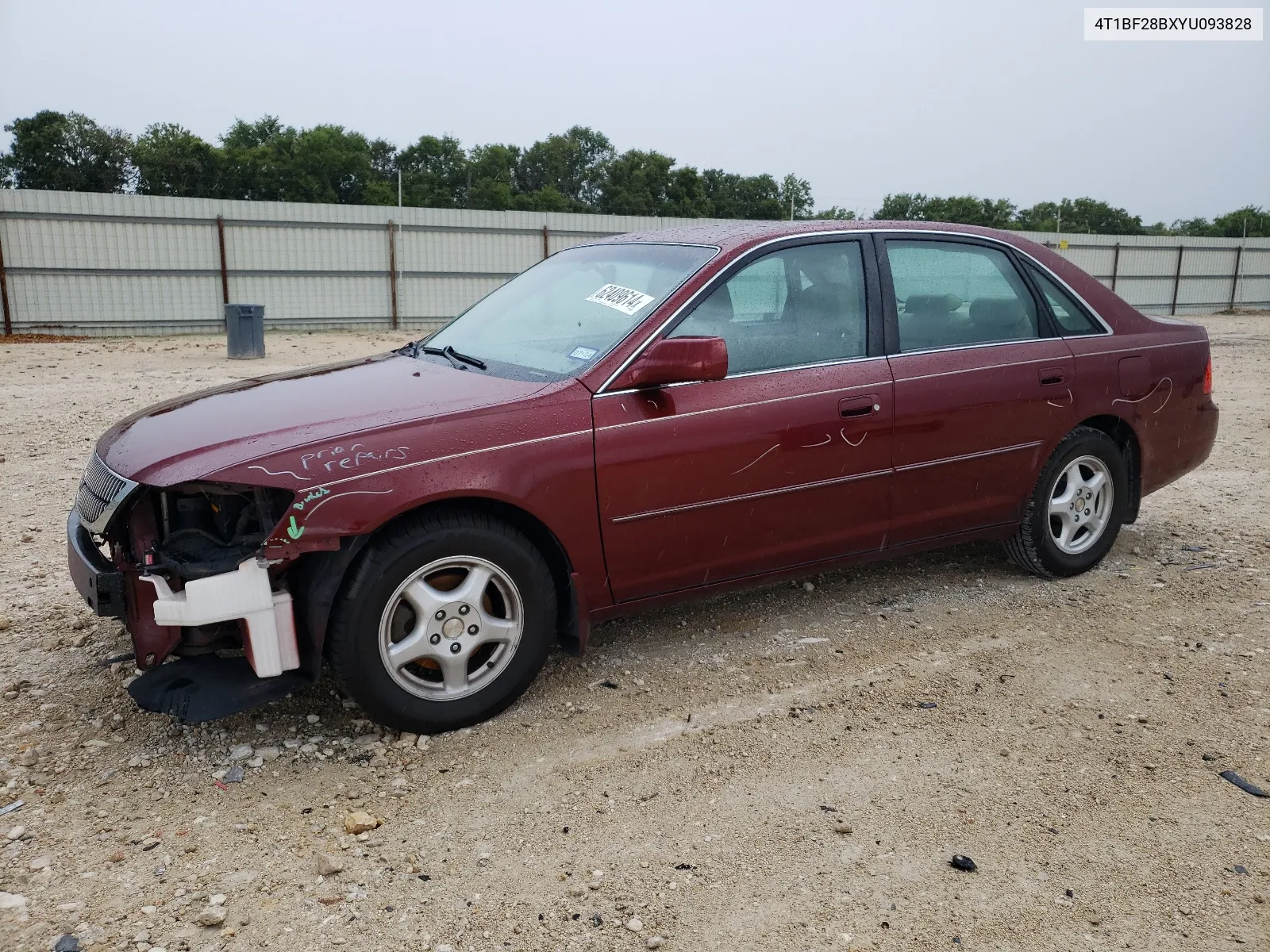 2000 Toyota Avalon Xl VIN: 4T1BF28BXYU093828 Lot: 62409614