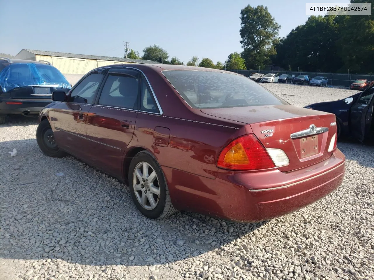 2000 Toyota Avalon Xl VIN: 4T1BF28B7YU042674 Lot: 69239104