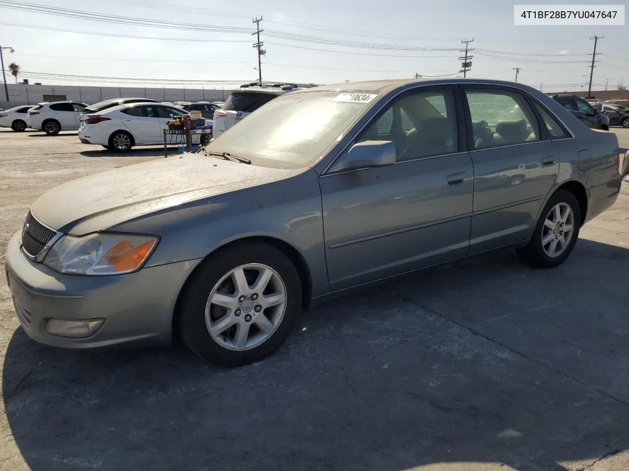 2000 Toyota Avalon Xl VIN: 4T1BF28B7YU047647 Lot: 71700634