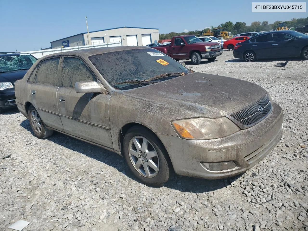 2000 Toyota Avalon Xl VIN: 4T1BF28BXYU045715 Lot: 71865084