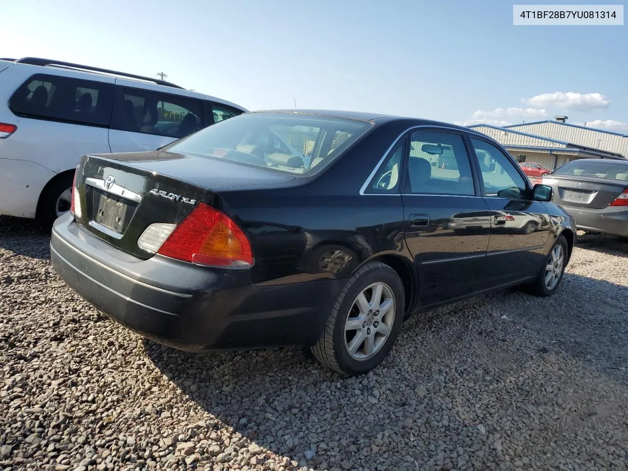 2000 Toyota Avalon Xl VIN: 4T1BF28B7YU081314 Lot: 72217004