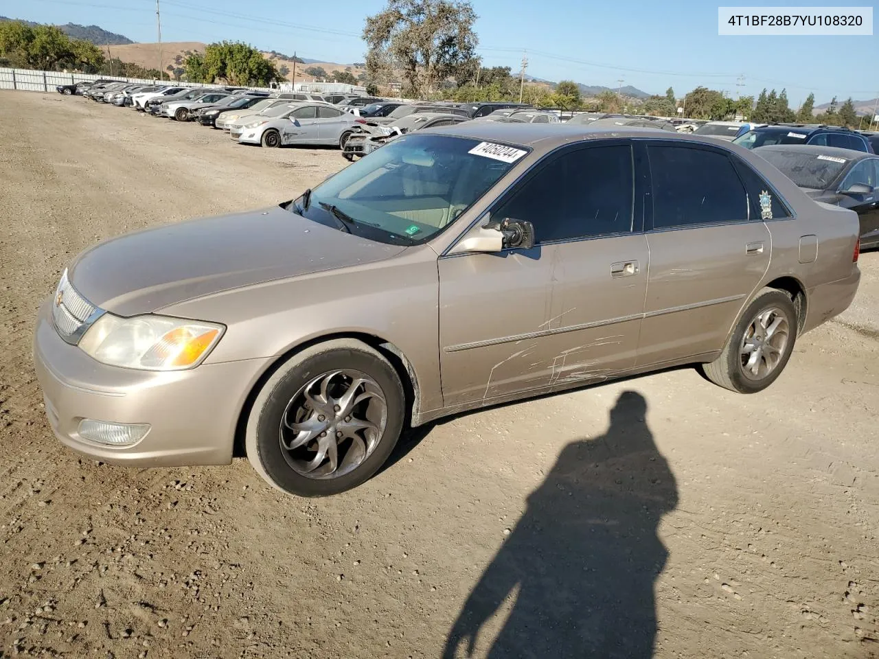 2000 Toyota Avalon Xl VIN: 4T1BF28B7YU108320 Lot: 74050244