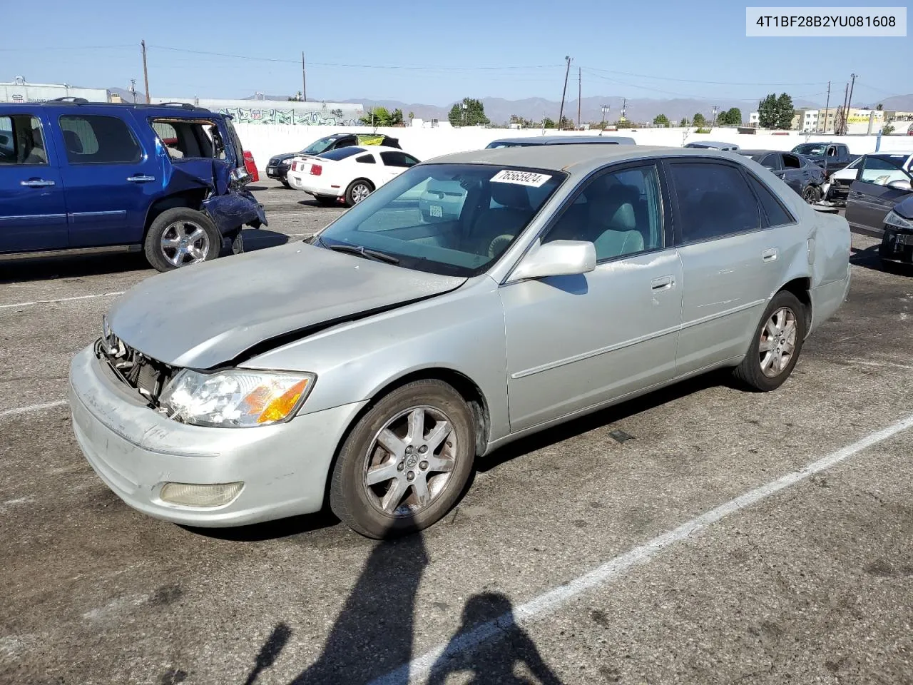 2000 Toyota Avalon Xl VIN: 4T1BF28B2YU081608 Lot: 76565924