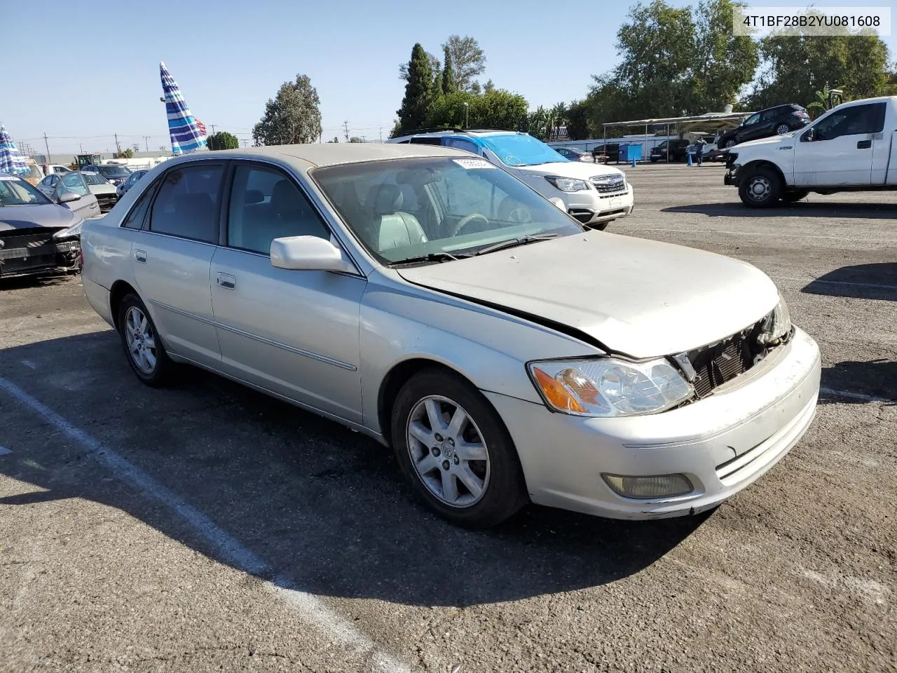 2000 Toyota Avalon Xl VIN: 4T1BF28B2YU081608 Lot: 76565924