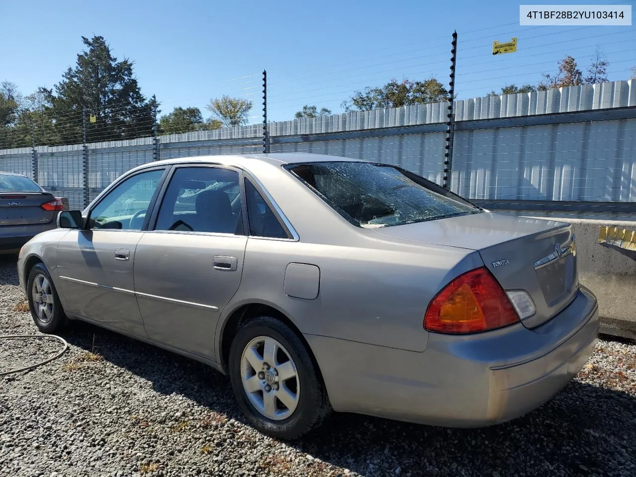 2000 Toyota Avalon Xl VIN: 4T1BF28B2YU103414 Lot: 77241704