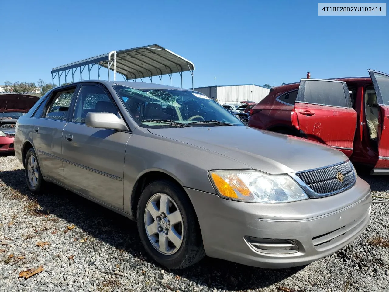 2000 Toyota Avalon Xl VIN: 4T1BF28B2YU103414 Lot: 77241704