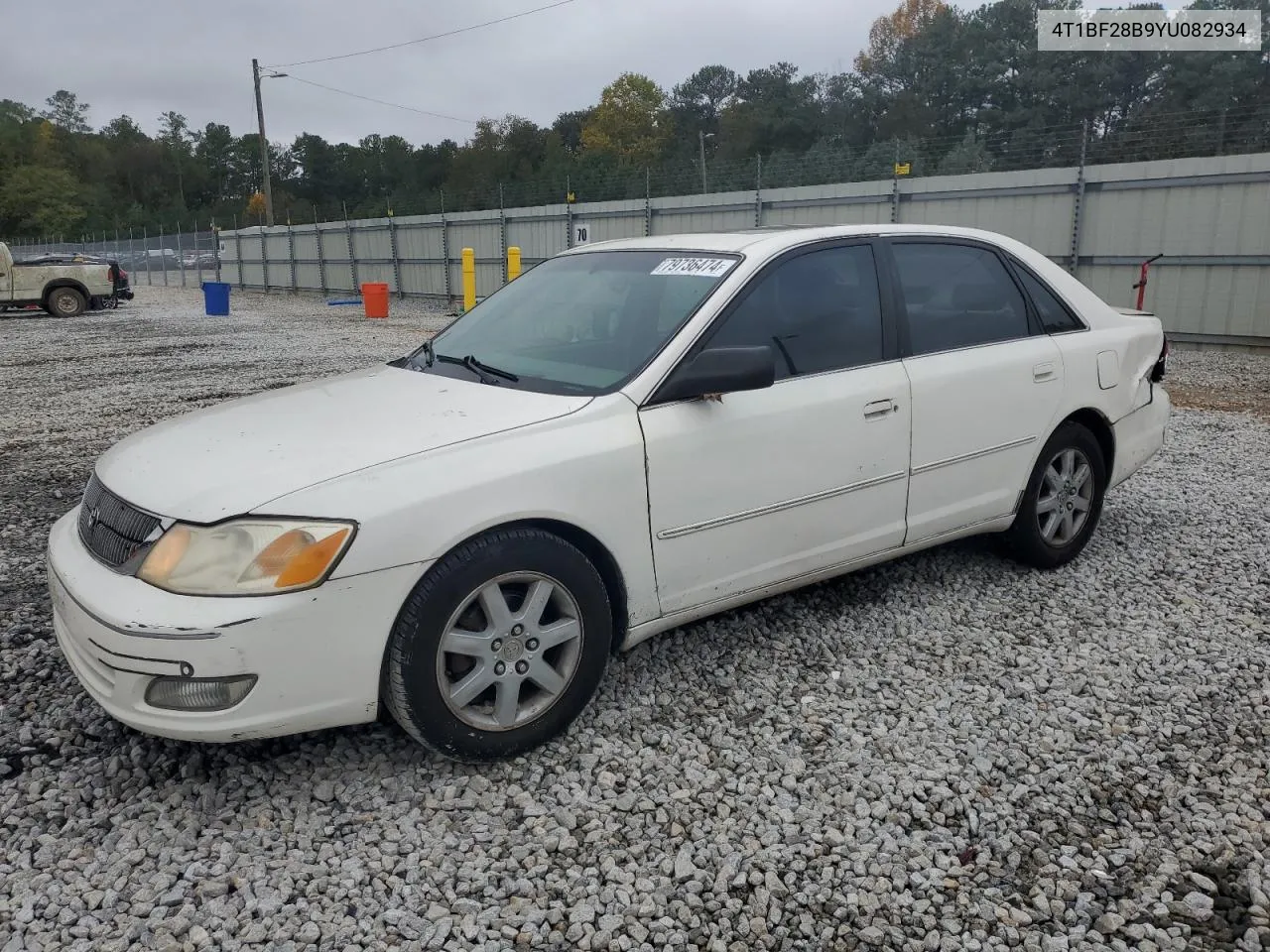 2000 Toyota Avalon Xl VIN: 4T1BF28B9YU082934 Lot: 79736474