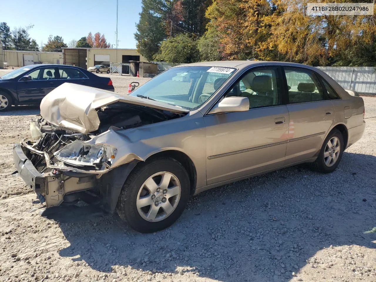 2002 Toyota Avalon Xl VIN: 4T1BF28B02U247986 Lot: 77789974