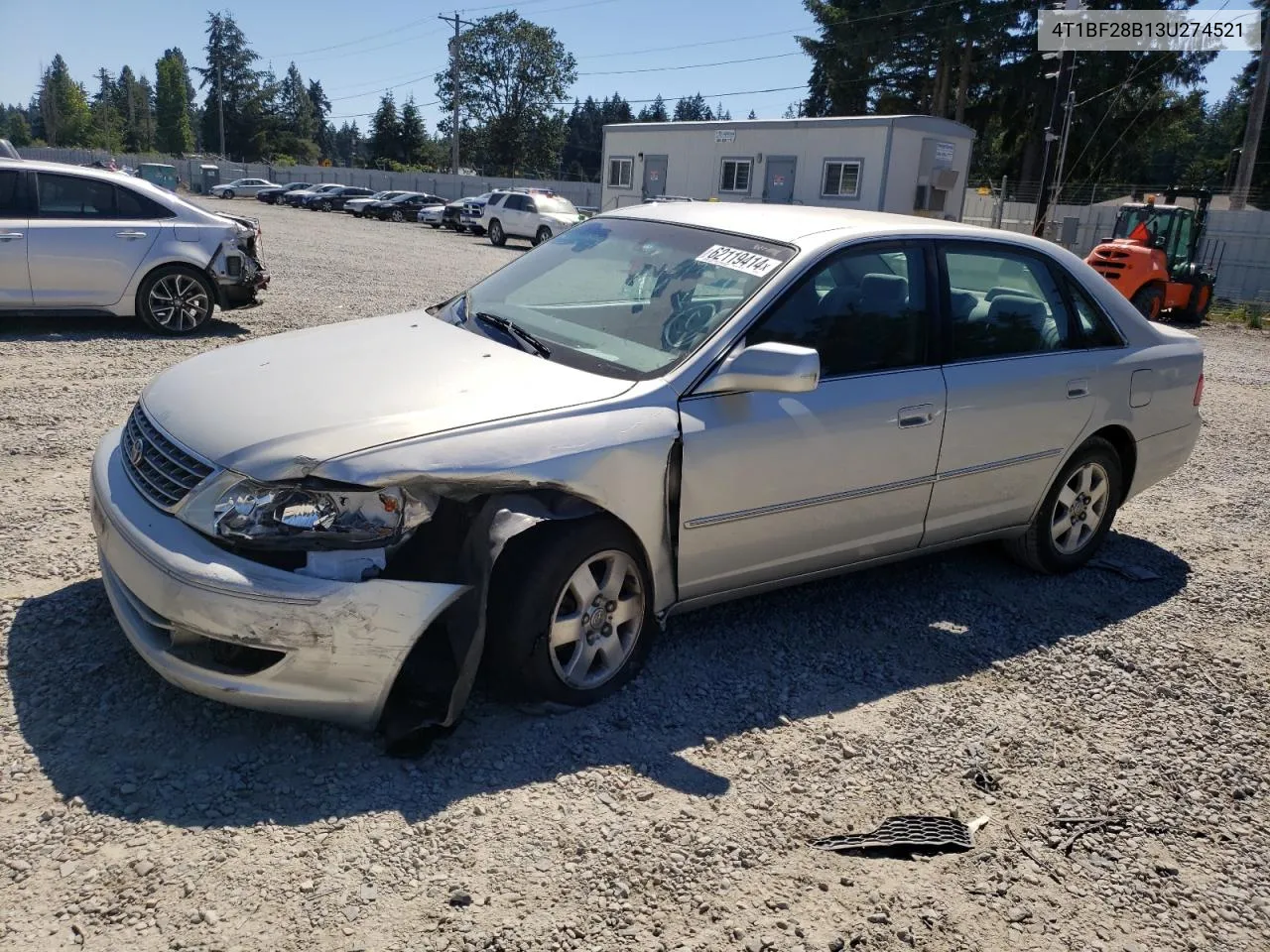 2003 Toyota Avalon Xl VIN: 4T1BF28B13U274521 Lot: 62119414