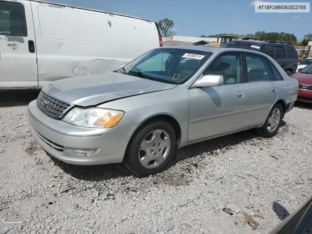 2003 Toyota Avalon Xl VIN: 4T1BF28B03U322705 Lot: 70480514