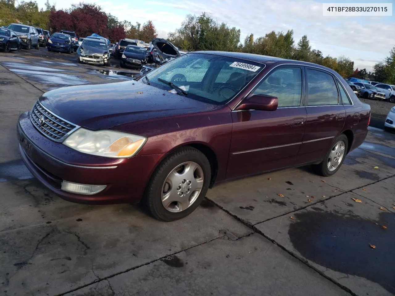 2003 Toyota Avalon Xl VIN: 4T1BF28B33U270115 Lot: 76499984