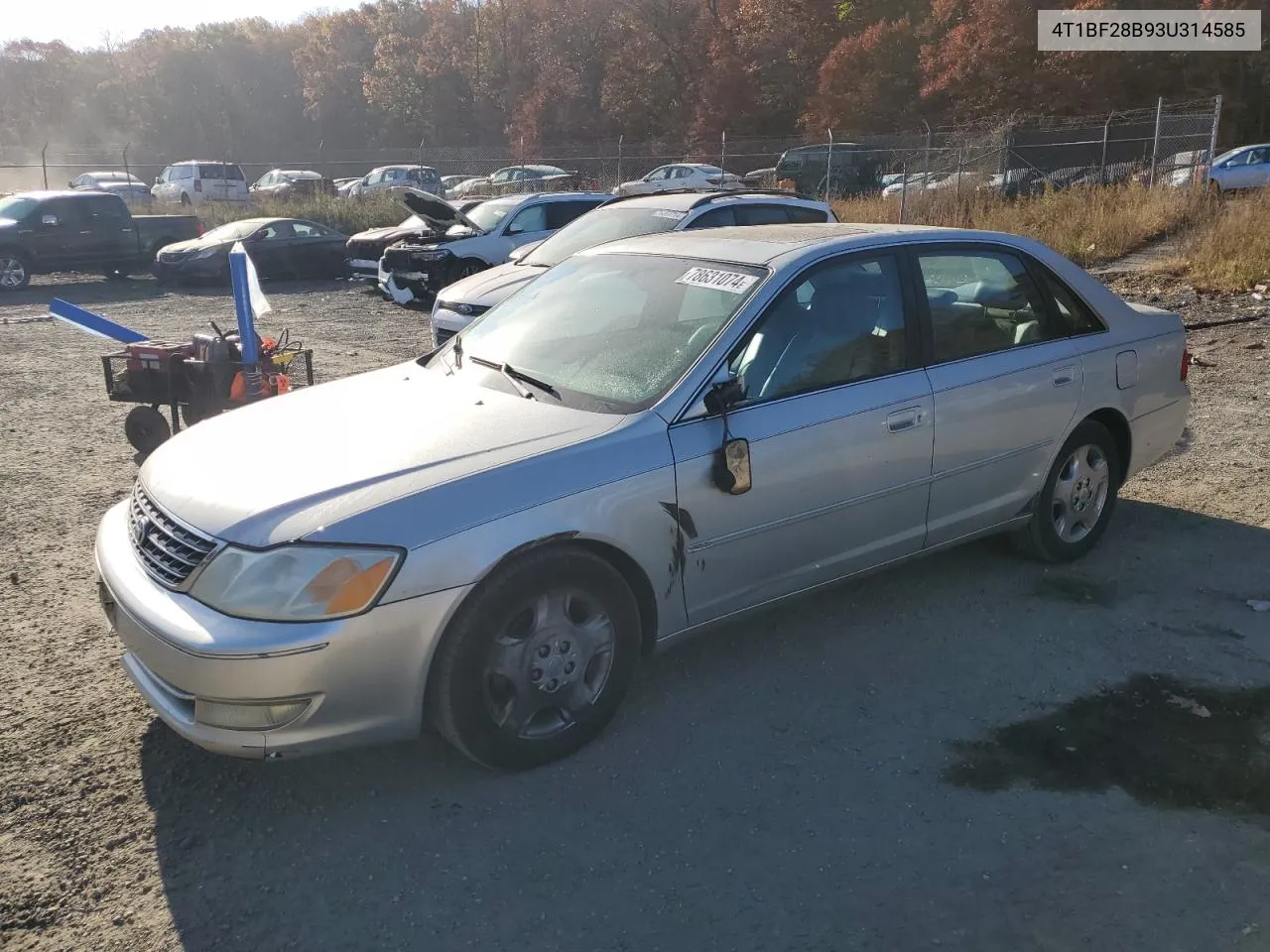 2003 Toyota Avalon Xl VIN: 4T1BF28B93U314585 Lot: 78631074