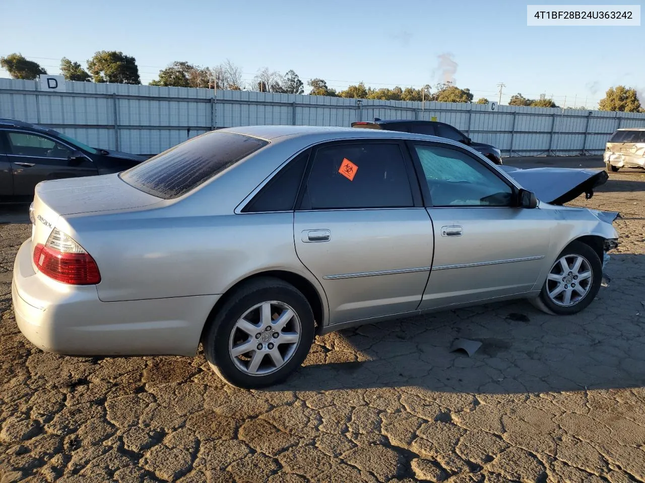 2004 Toyota Avalon Xl VIN: 4T1BF28B24U363242 Lot: 76191574