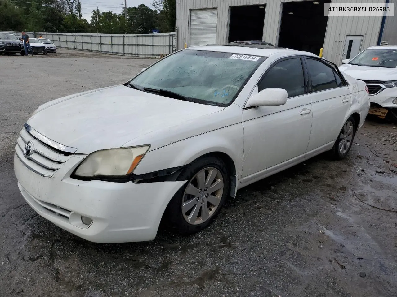 2005 Toyota Avalon Xl VIN: 4T1BK36BX5U026985 Lot: 74616614