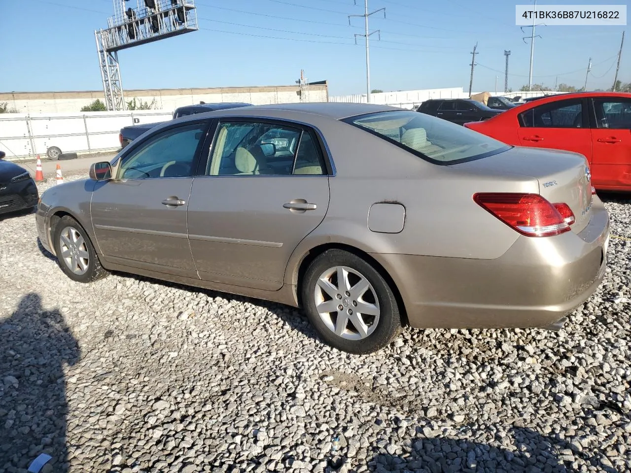 2007 Toyota Avalon Xl VIN: 4T1BK36B87U216822 Lot: 73330544