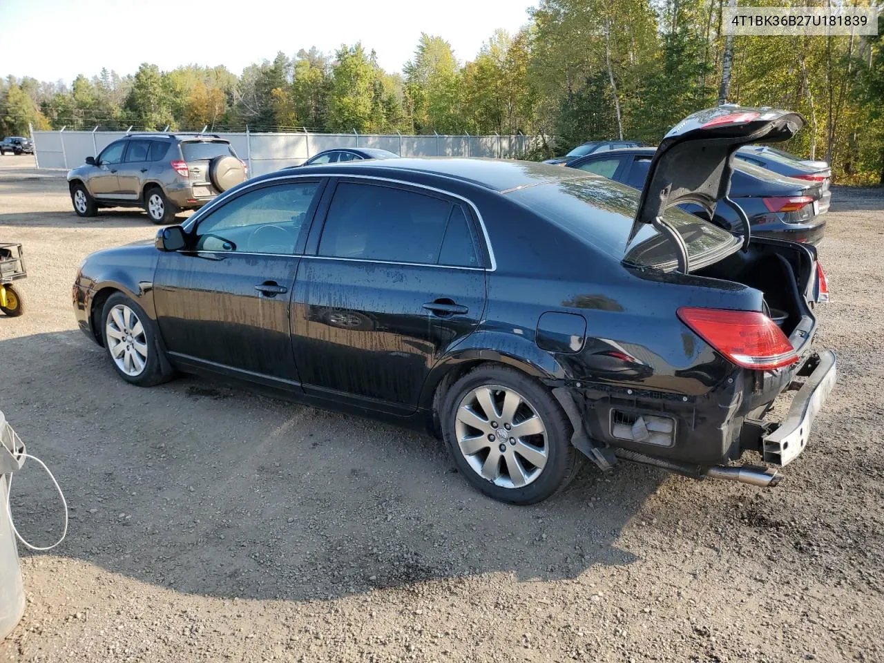 2007 Toyota Avalon Xl VIN: 4T1BK36B27U181839 Lot: 74173694