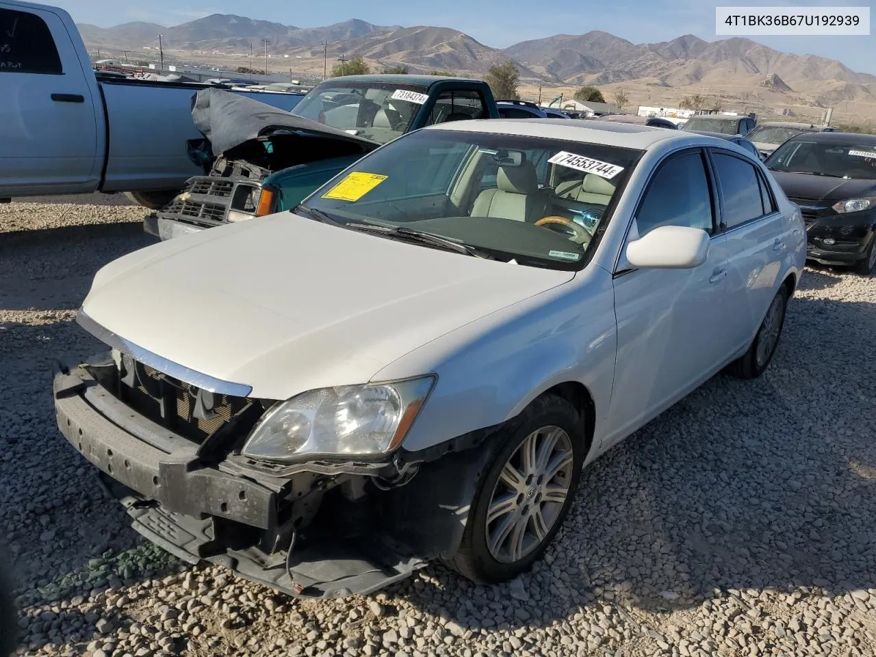 2007 Toyota Avalon Xl VIN: 4T1BK36B67U192939 Lot: 74553744