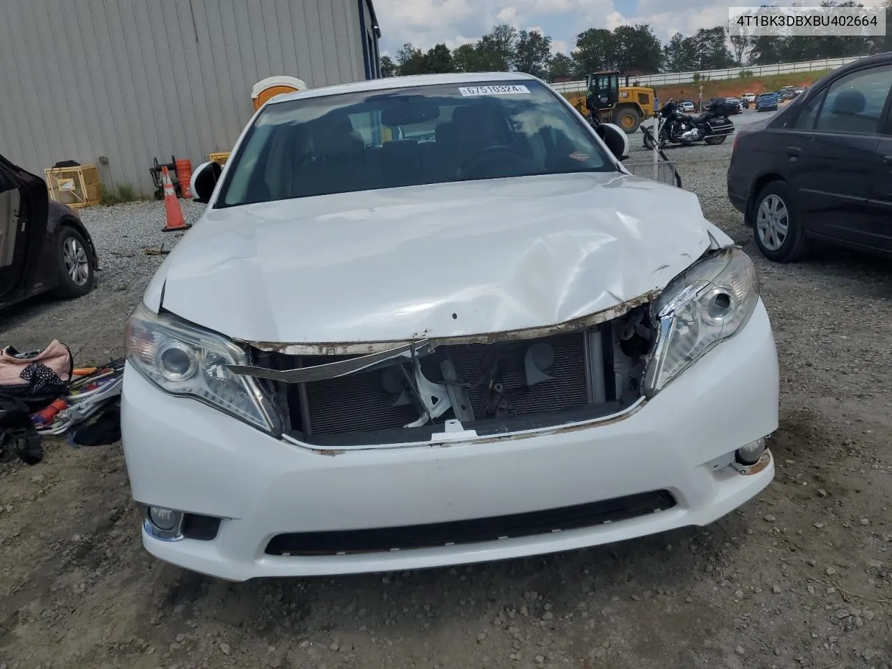 4T1BK3DBXBU402664 2011 Toyota Avalon Base