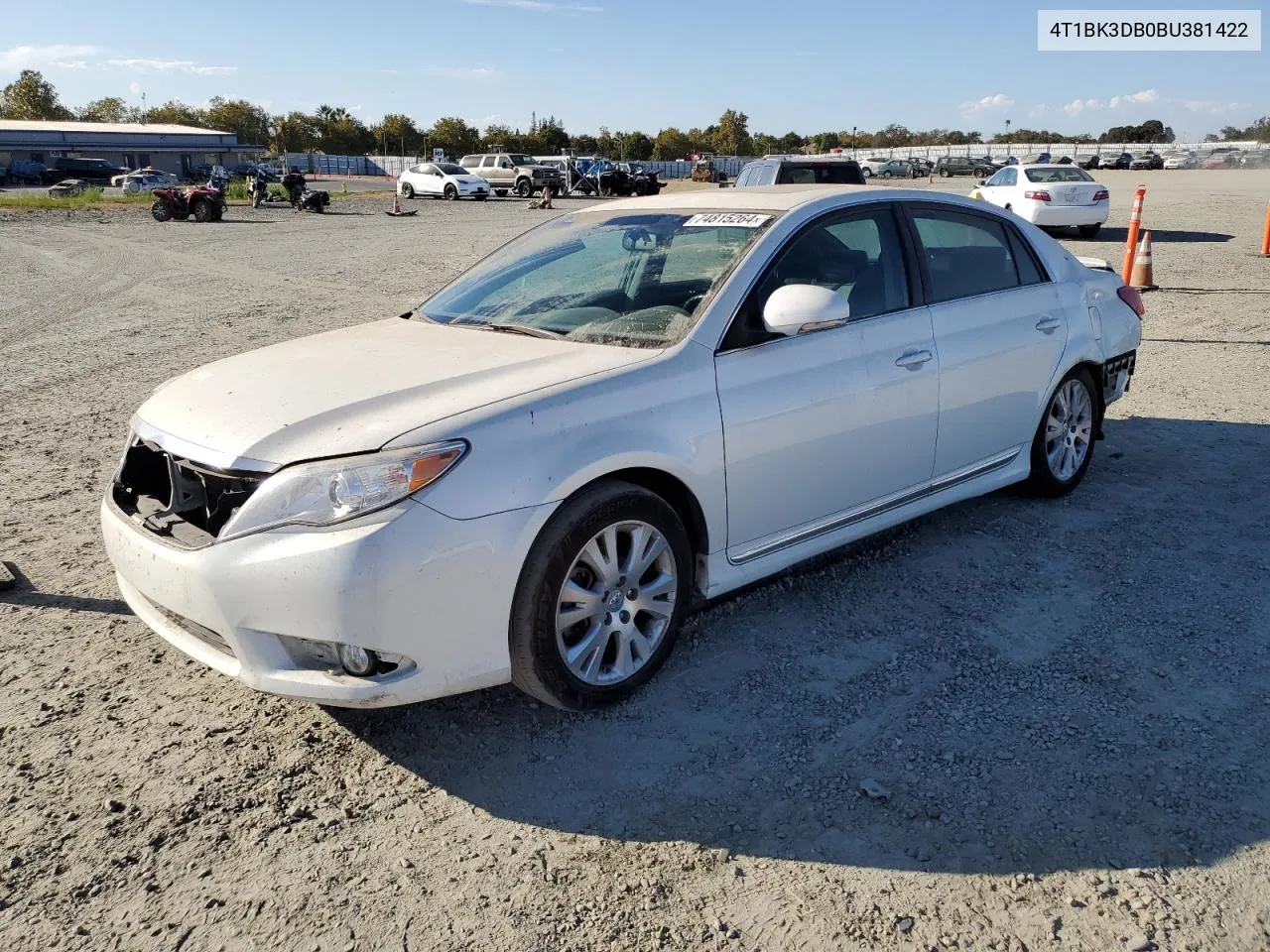 2011 Toyota Avalon Base VIN: 4T1BK3DB0BU381422 Lot: 74815264