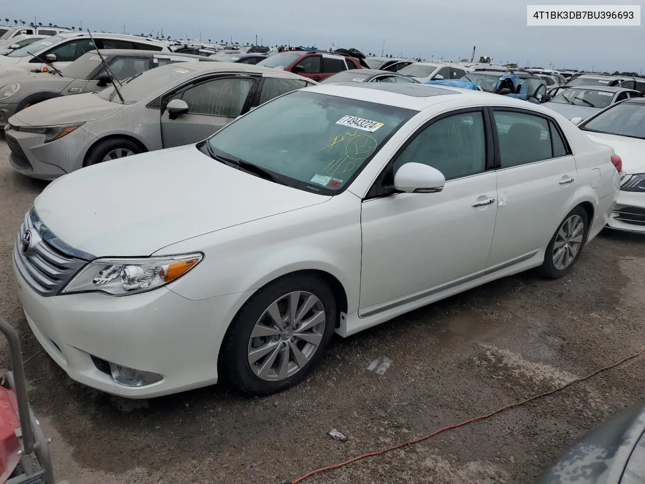 2011 Toyota Avalon Base VIN: 4T1BK3DB7BU396693 Lot: 74943224