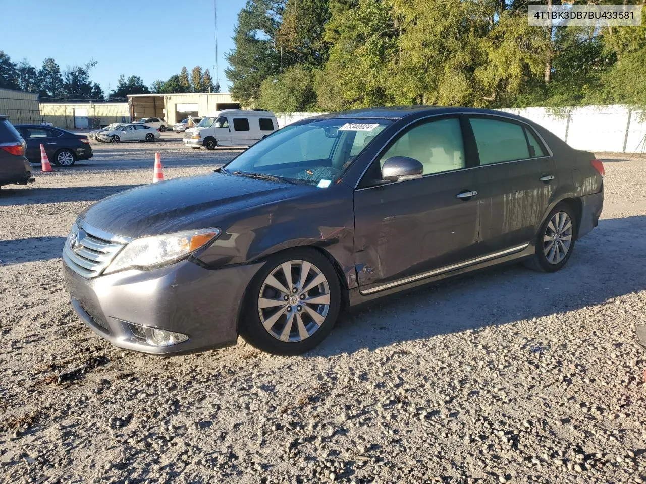 2011 Toyota Avalon Base VIN: 4T1BK3DB7BU433581 Lot: 75340924