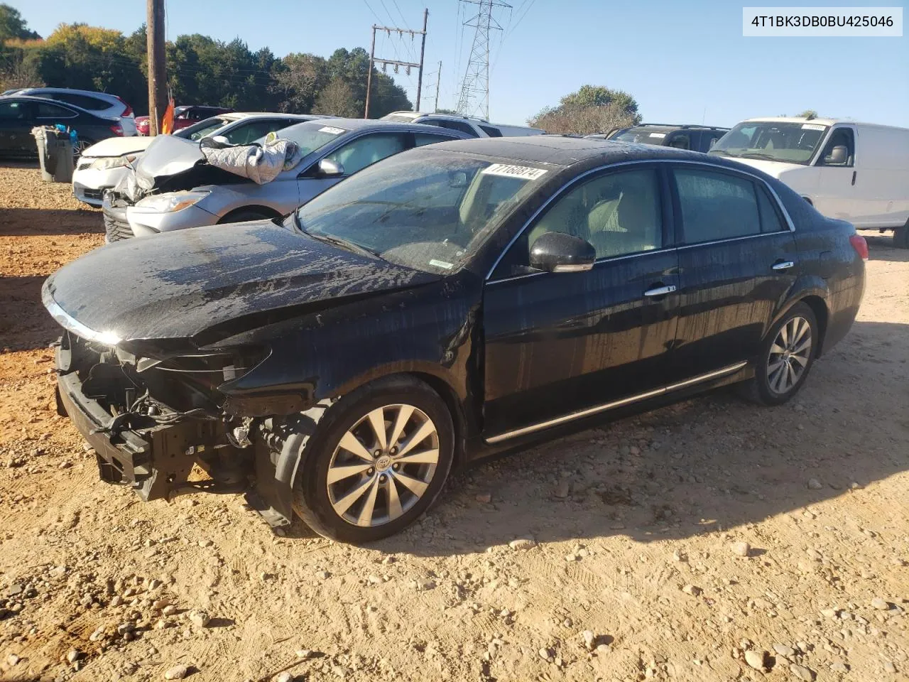 2011 Toyota Avalon Base VIN: 4T1BK3DB0BU425046 Lot: 77160874