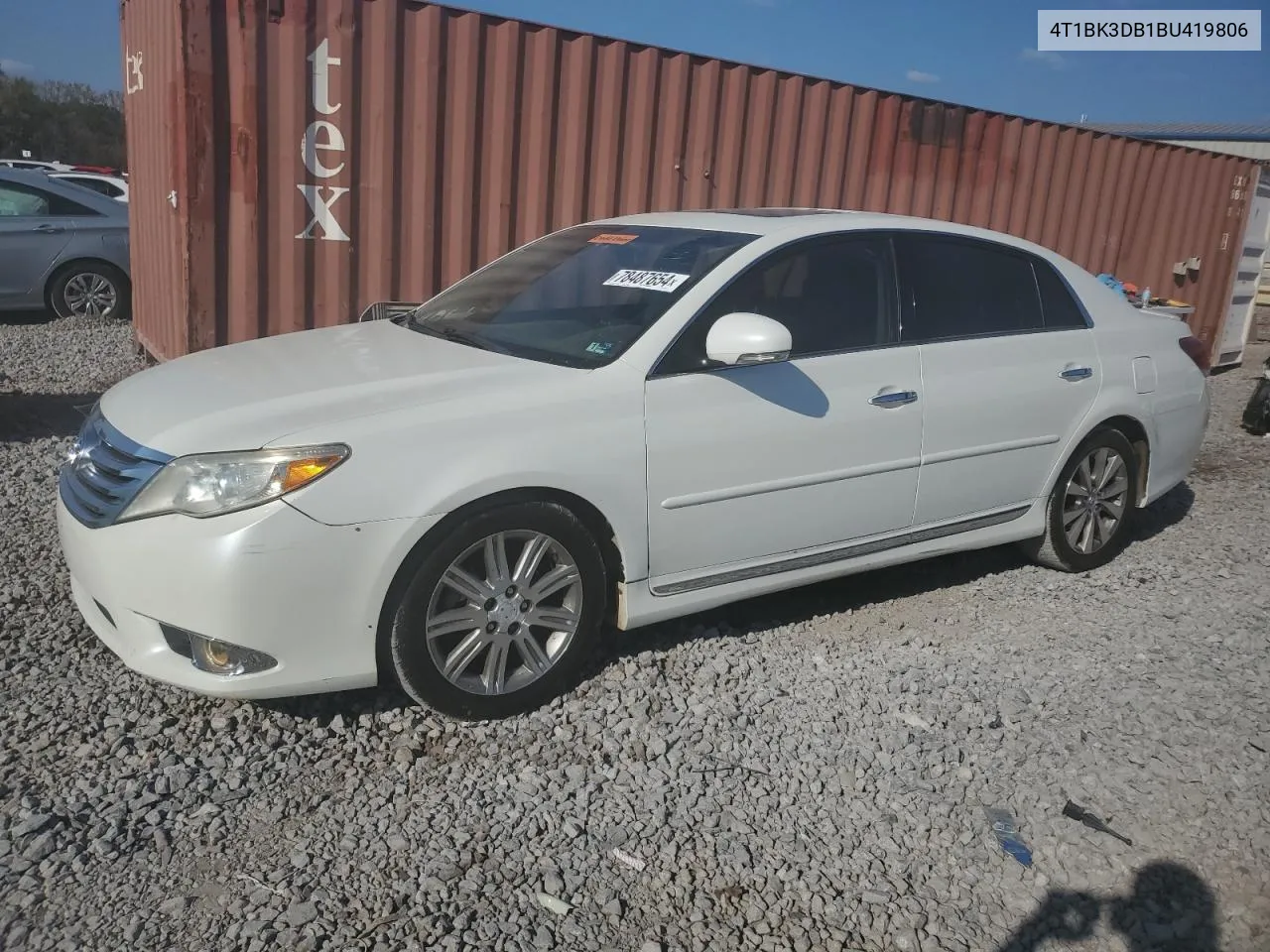 2011 Toyota Avalon Base VIN: 4T1BK3DB1BU419806 Lot: 78487654