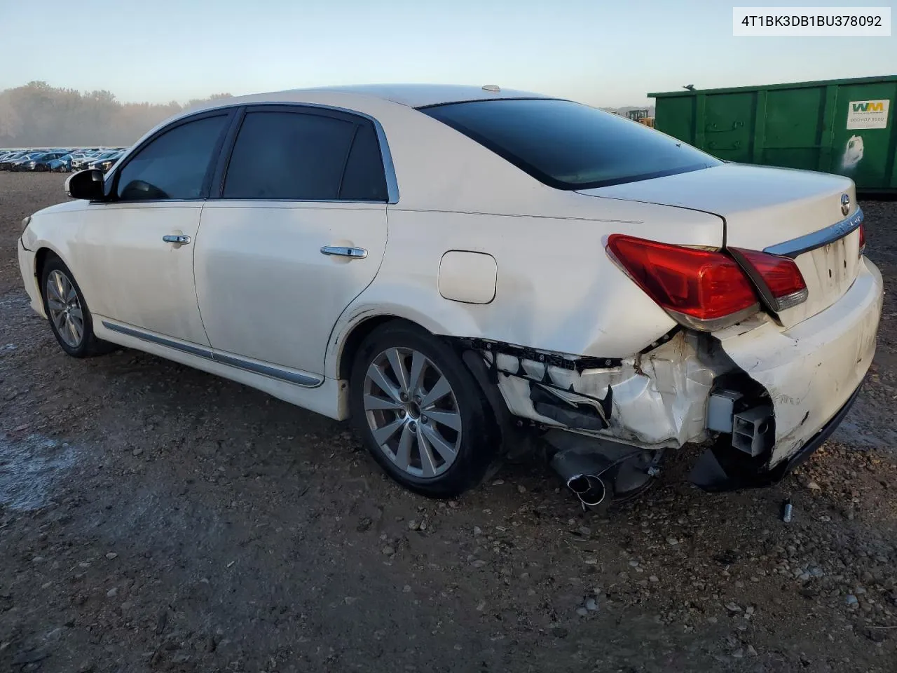 2011 Toyota Avalon Base VIN: 4T1BK3DB1BU378092 Lot: 81073074