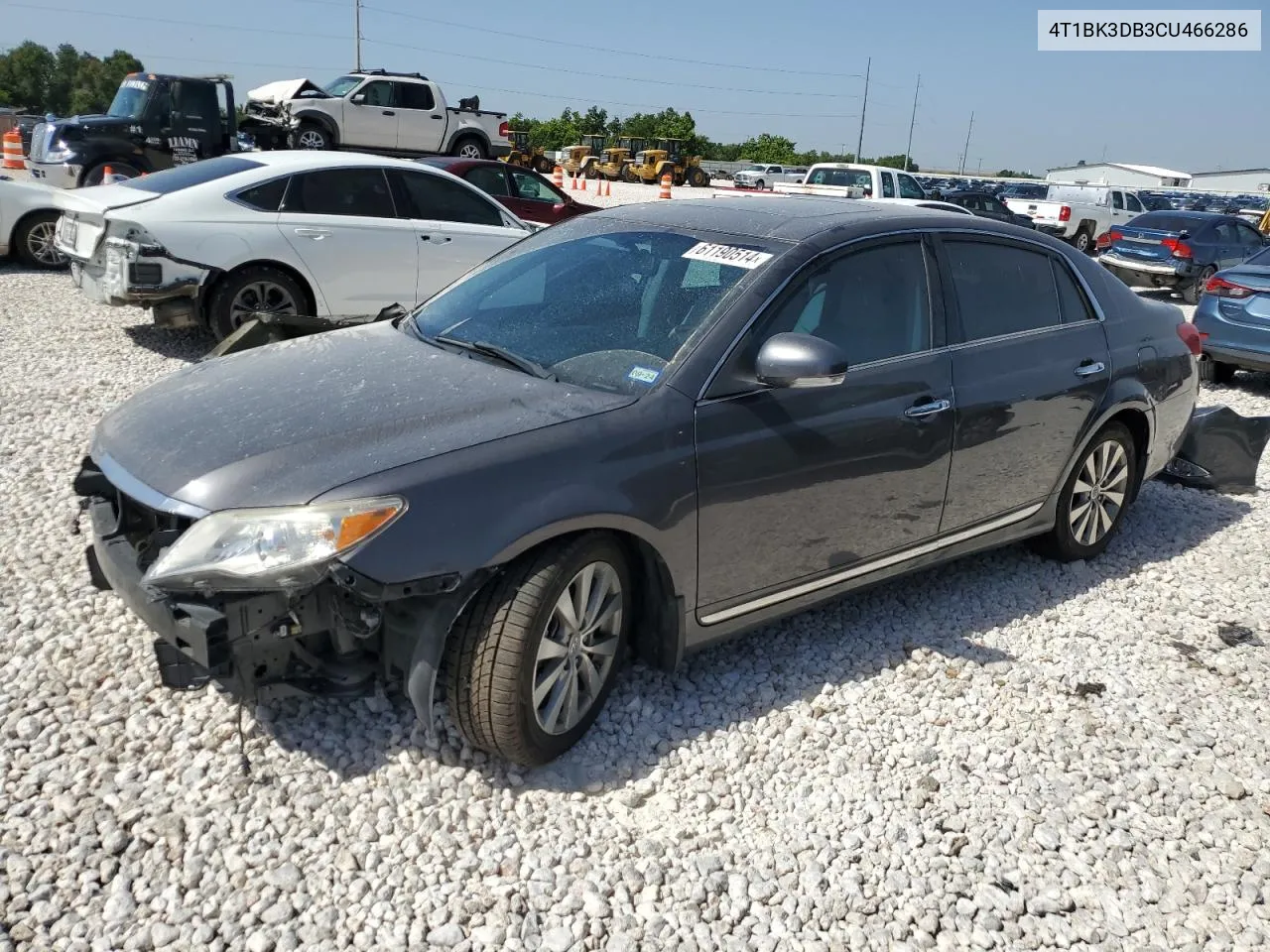 4T1BK3DB3CU466286 2012 Toyota Avalon Base