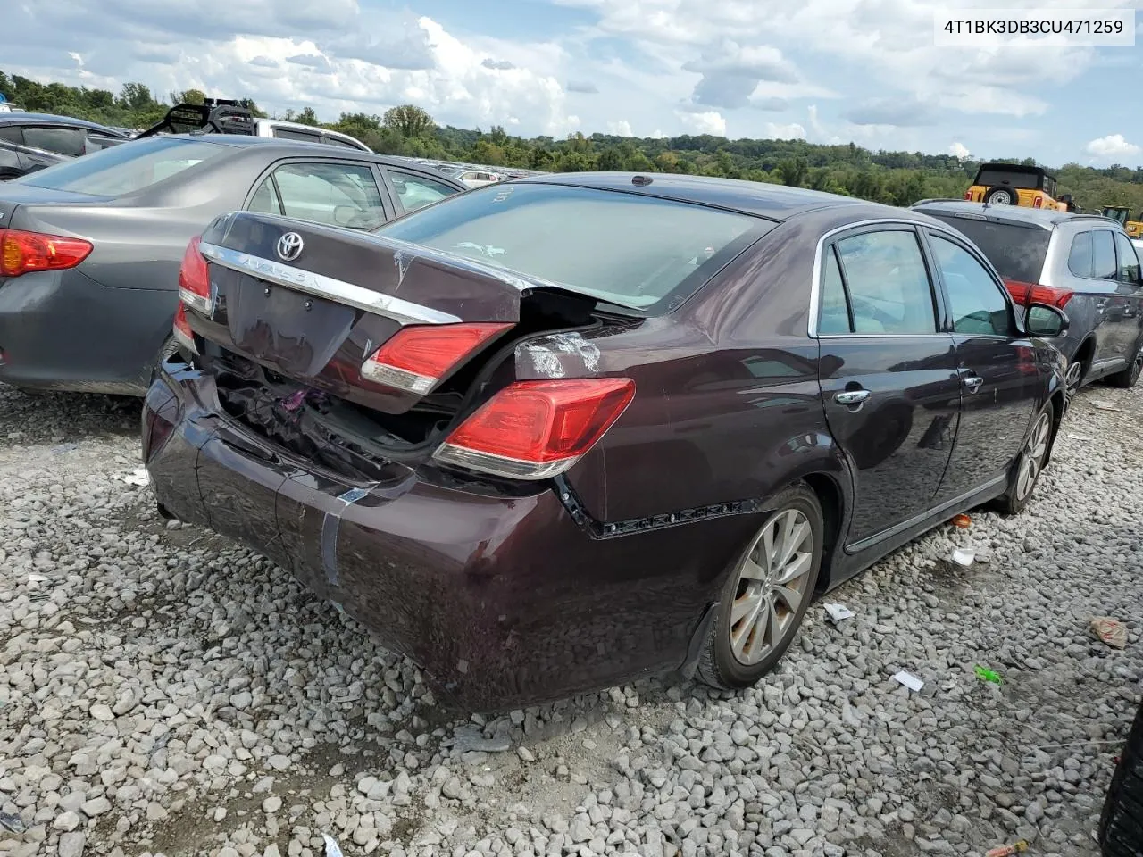 2012 Toyota Avalon Base VIN: 4T1BK3DB3CU471259 Lot: 70958184