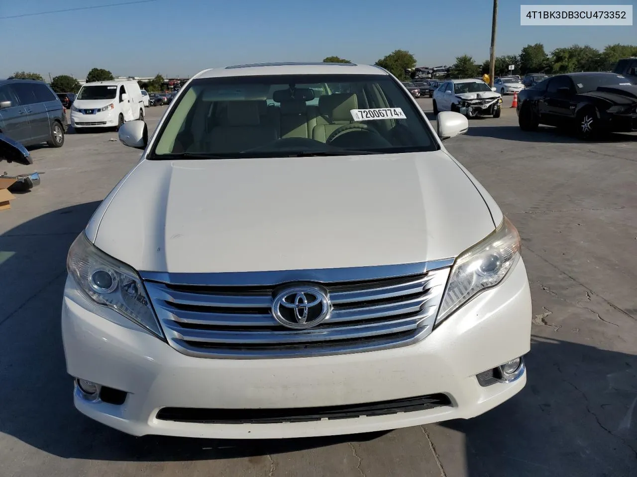 2012 Toyota Avalon Base VIN: 4T1BK3DB3CU473352 Lot: 72006774