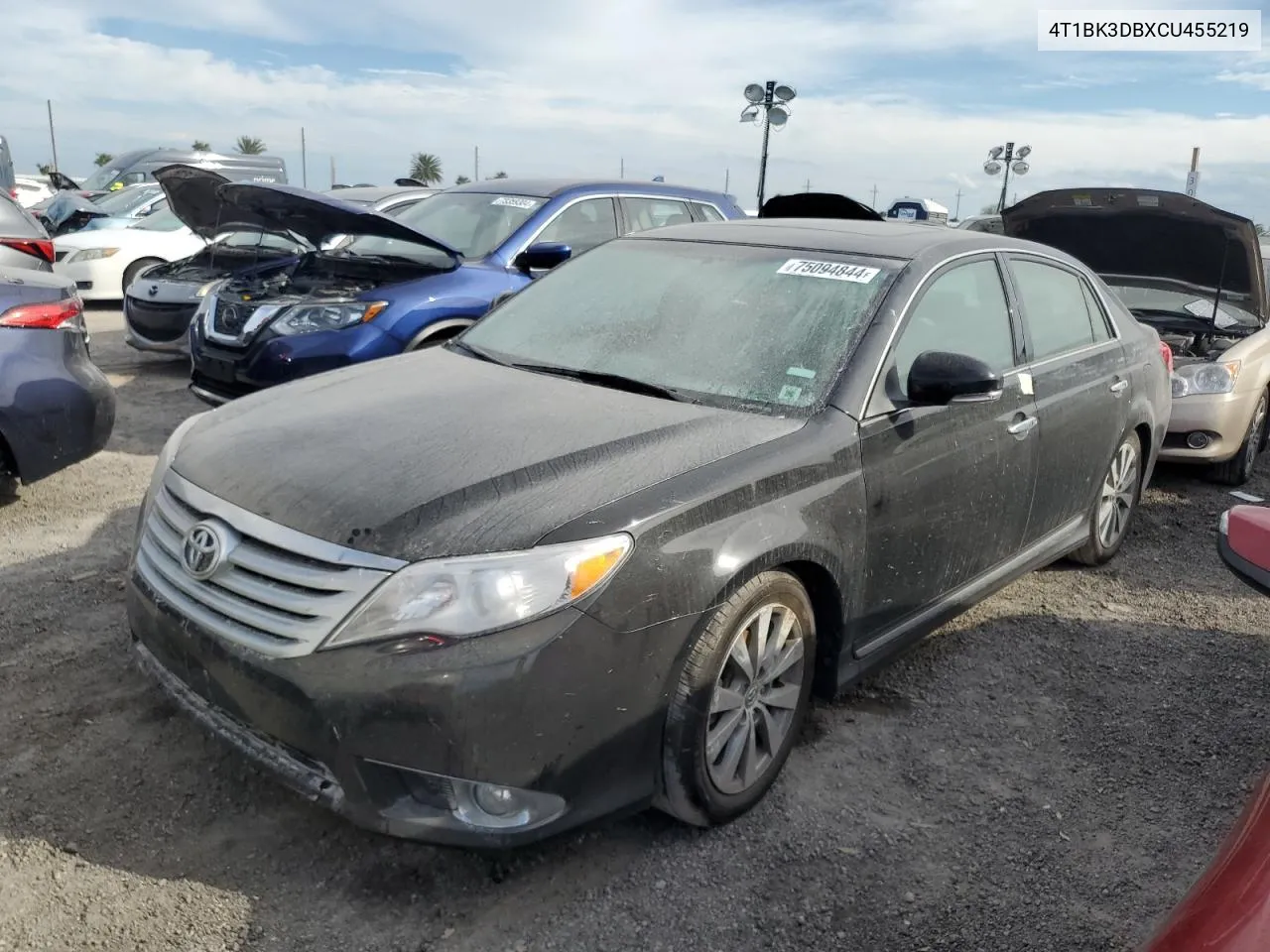 2012 Toyota Avalon Base VIN: 4T1BK3DBXCU455219 Lot: 75094844