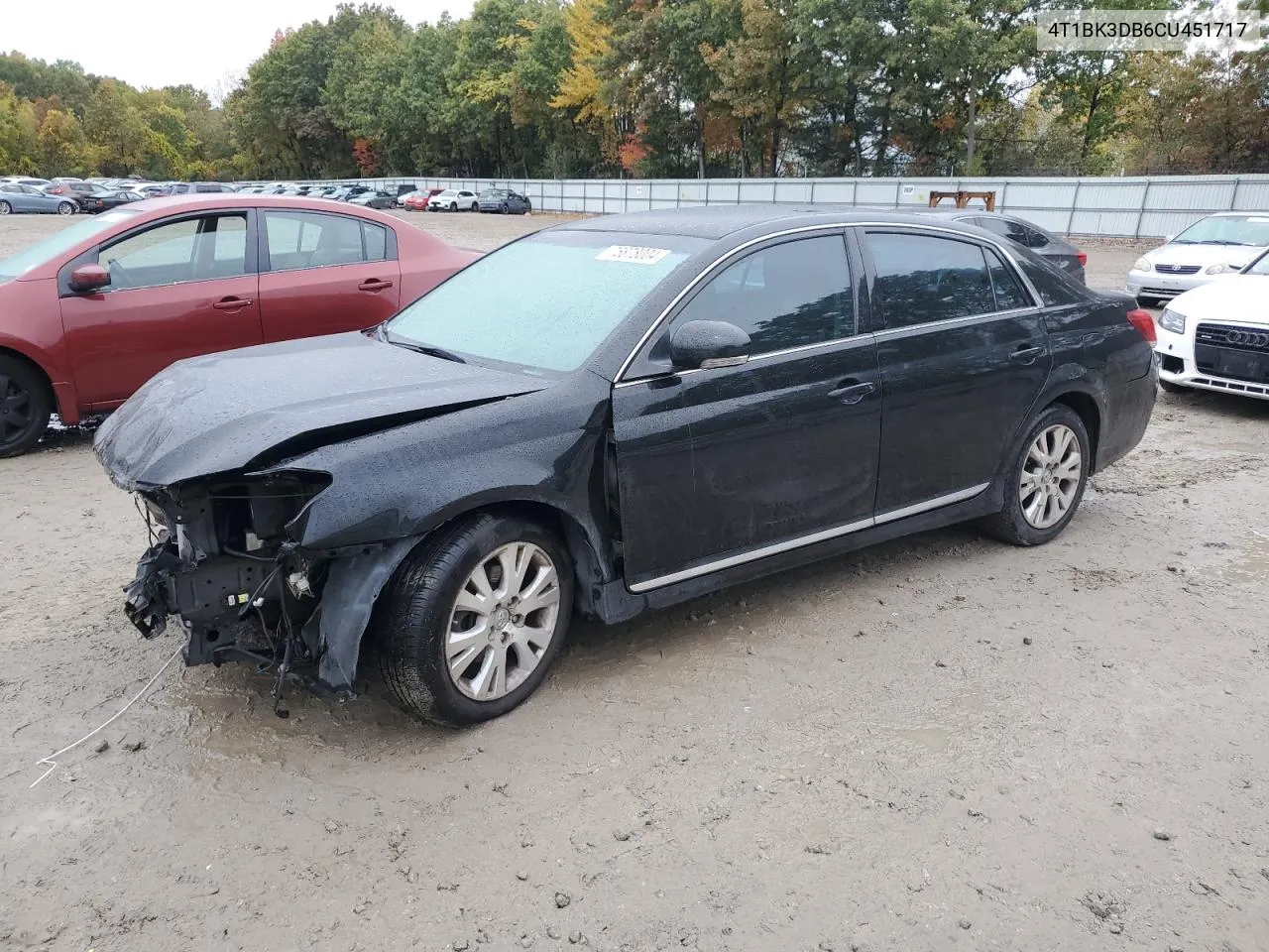 2012 Toyota Avalon Base VIN: 4T1BK3DB6CU451717 Lot: 75878004