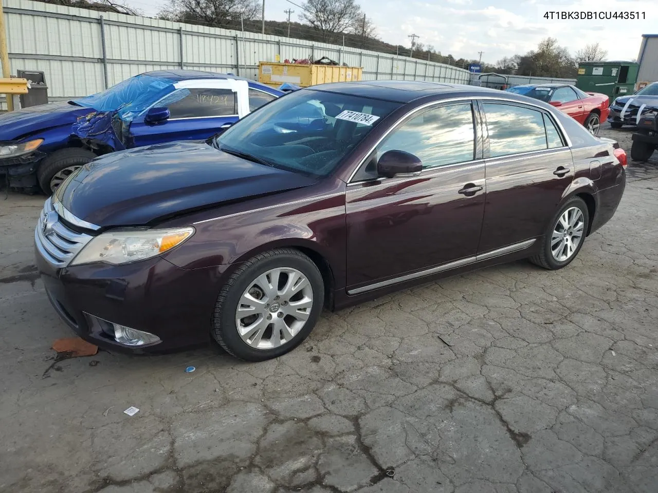 2012 Toyota Avalon Base VIN: 4T1BK3DB1CU443511 Lot: 77410784