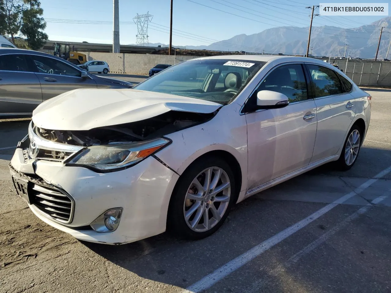 2013 Toyota Avalon Base VIN: 4T1BK1EB8DU051002 Lot: 77391774