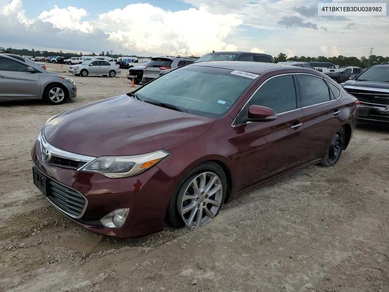 2013 Toyota Avalon Base VIN: 4T1BK1EB3DU038982 Lot: 78478484