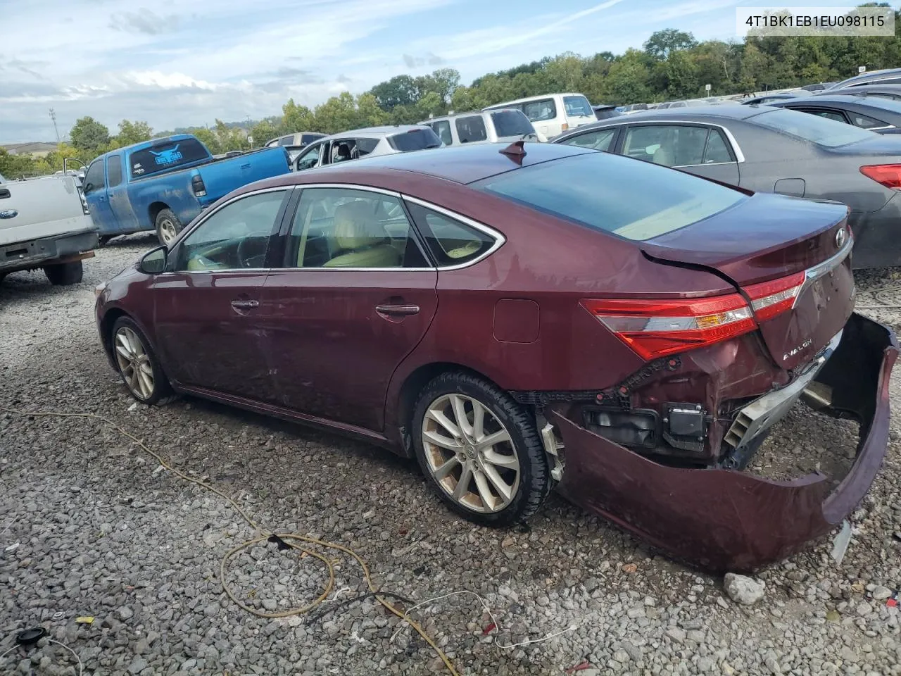 2014 Toyota Avalon Base VIN: 4T1BK1EB1EU098115 Lot: 71015374