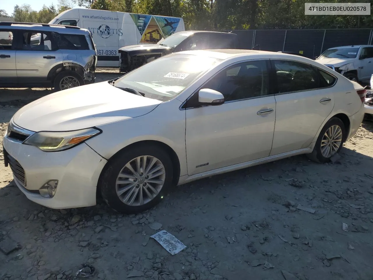 2014 Toyota Avalon Hybrid VIN: 4T1BD1EB0EU020578 Lot: 75168874